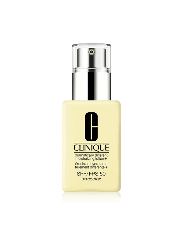 Dramatically Different Moisturizing Lotion+™ SPF 50<br>תחליב לחות לחיזוק מחסום העור עם SPF50, תחליב לחות קליל לחיזוק מחסום העור ולהגנה מפני השמש עם SPF 50.