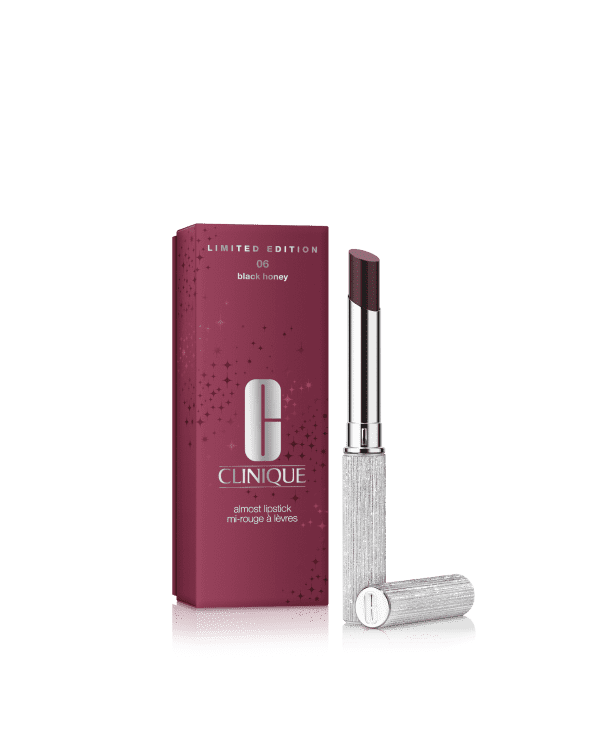Limited Edition Almost Lipstick Diamond, מהדורה מוגבלת של שפתון Almost Lipstick באריזה חגיגית ומצנצנת, בגווני&nbsp;Black Honey ו-Pink Honey.